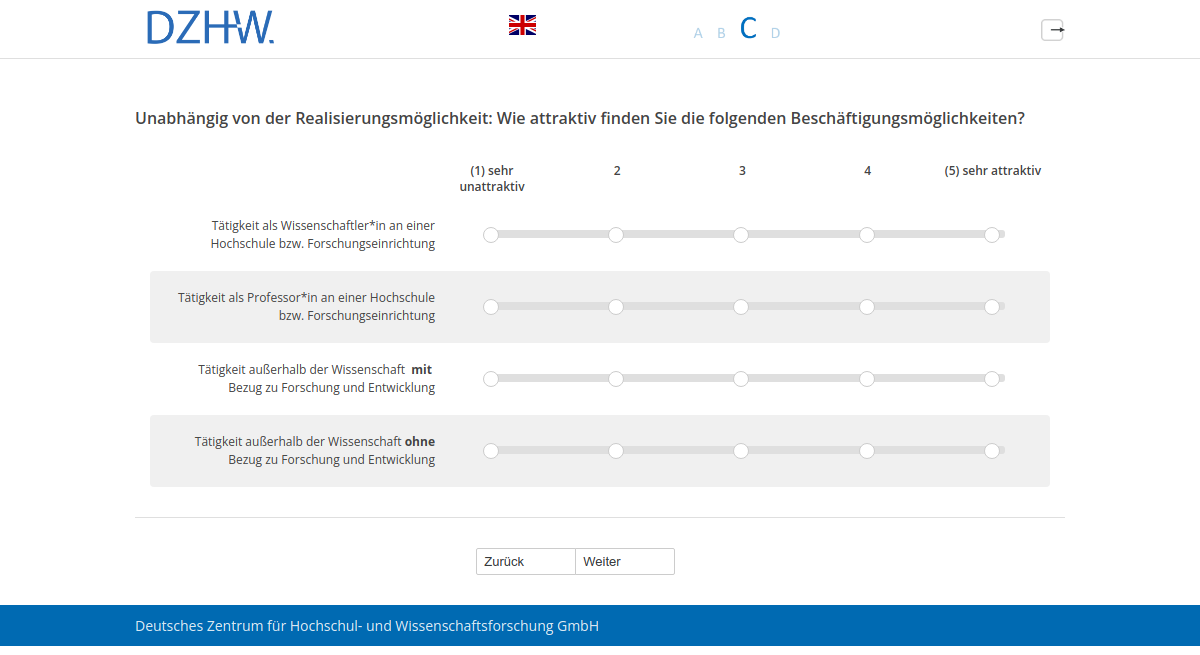 Unabhängig von der Realisierungsmöglichkeit: Wie attraktiv finden Sie die folgenden Beschäftigungsmöglichkeiten?