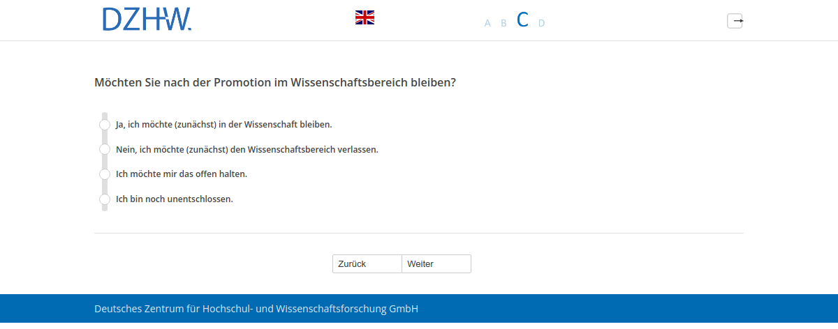Möchten Sie nach der Promotion im Wissenschaftsbereich bleiben?