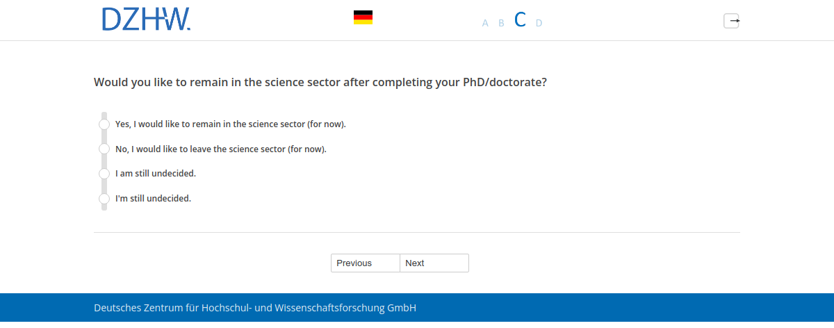 Would you like to remain in the science sector after completing your PhD/doctorate?