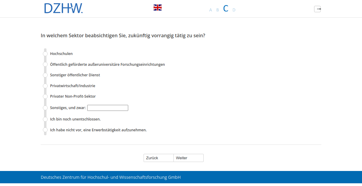 In welchem Sektor beabsichtigen Sie, zukünftig vorrangig tätig zu sein?