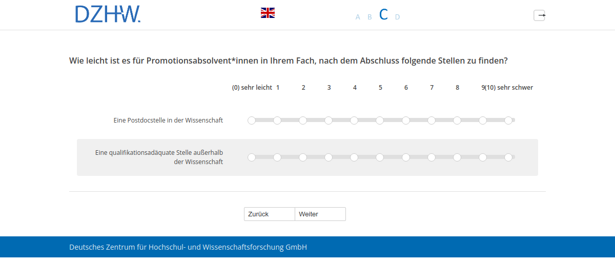 Wie leicht ist es für Promotionsabsolvent*innen in Ihrem Fach, nach dem Abschluss folgende Stellen zu finden?