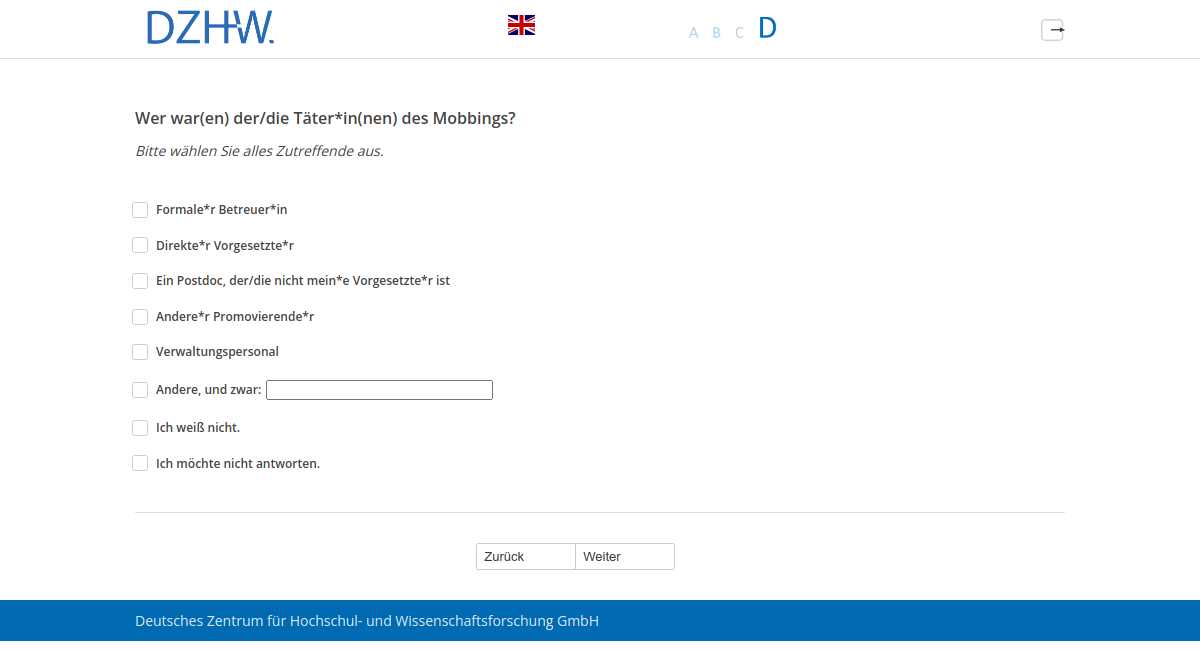 Wer war(en) der/die Täter*in(nen) des Mobbings?