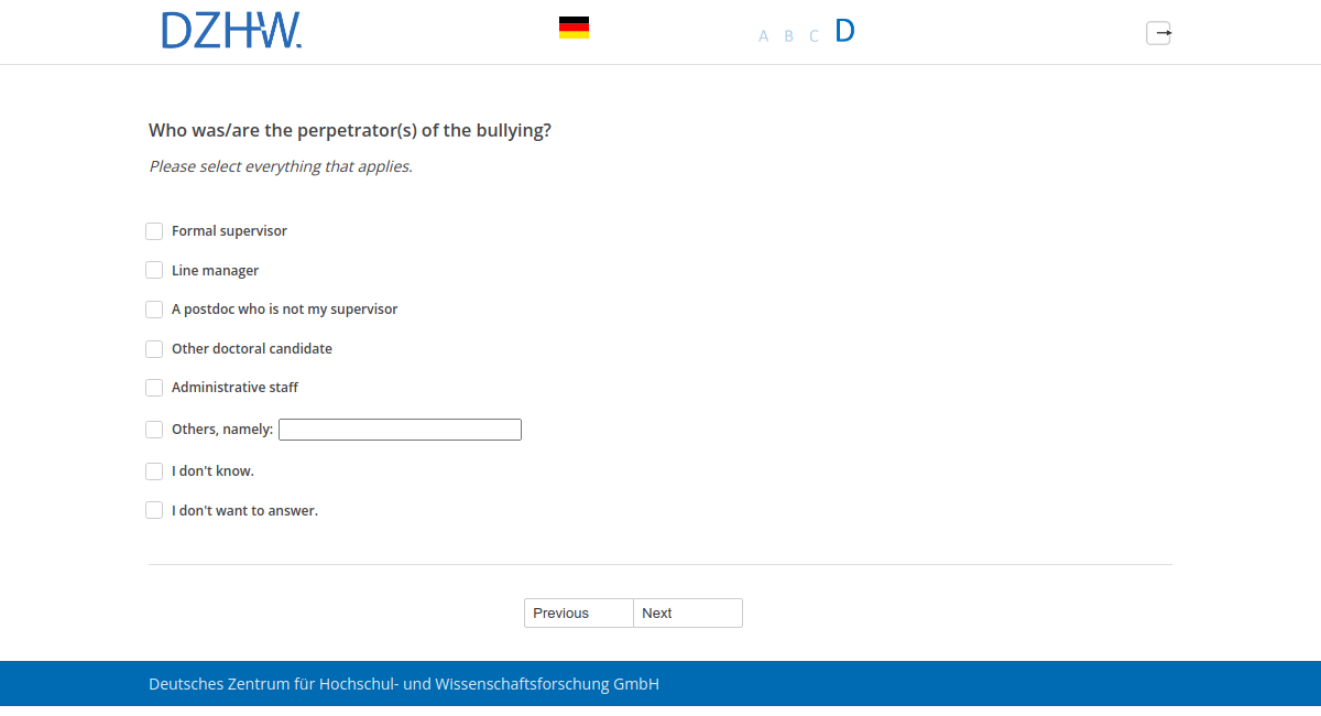 Who was/are the perpetrator(s) of the bullying?
