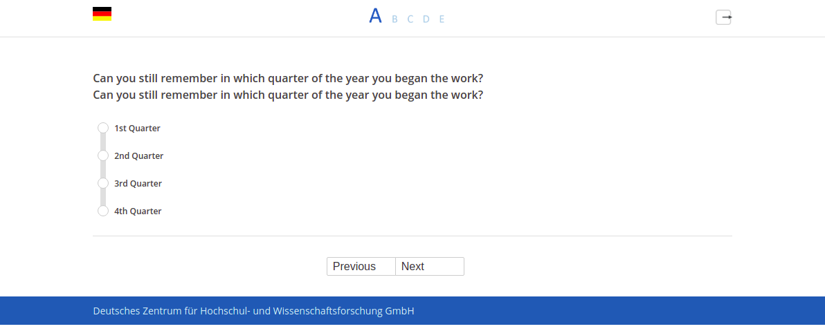 Can you still remember in which quarter of the year you began the work?
