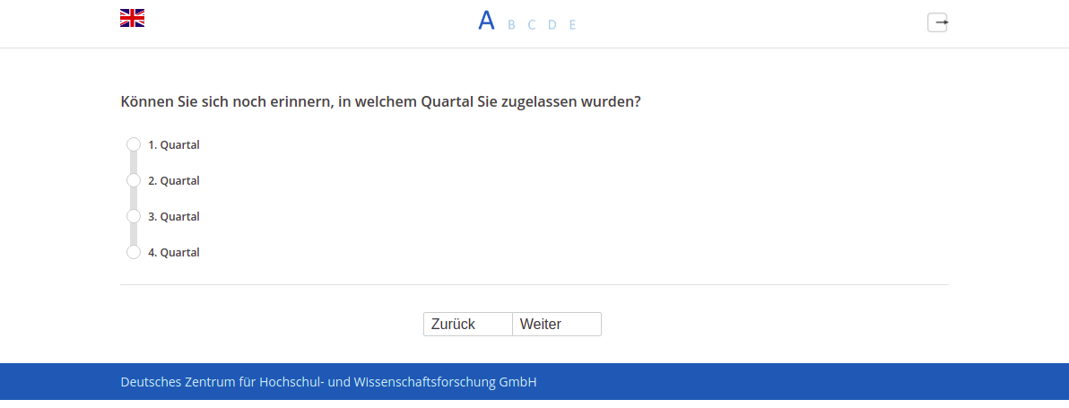 Können Sie sich noch erinnern, in welchem Quartal Sie zugelassen wurden?