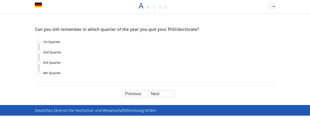 Can you still remember in which quarter of the year you quit your PhD/doctorate?