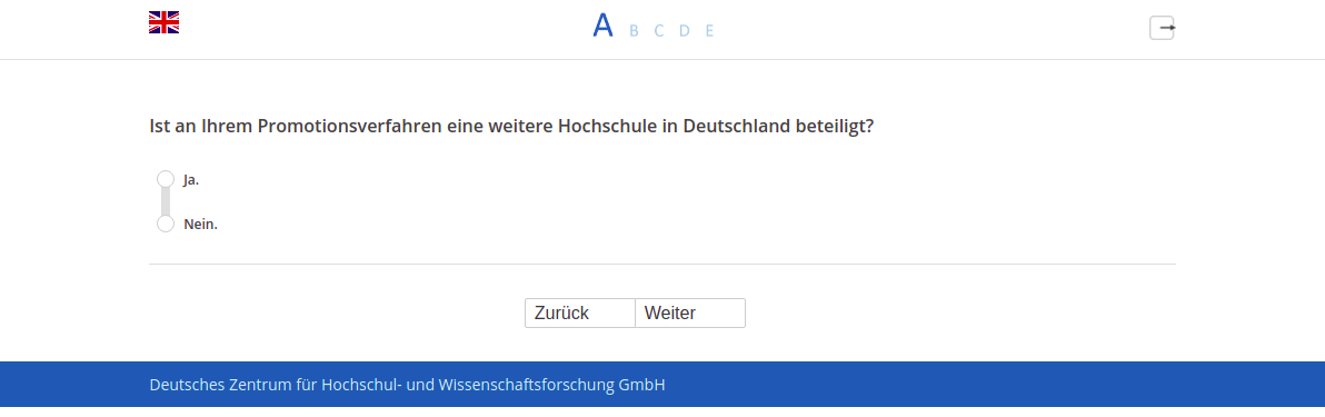 Ist an Ihrem Promotionsverfahren eine weitere Hochschule in Deutschland beteiligt?