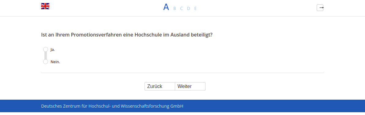Ist an Ihrem Promotionsverfahren eine Hochschule im Ausland beteiligt?