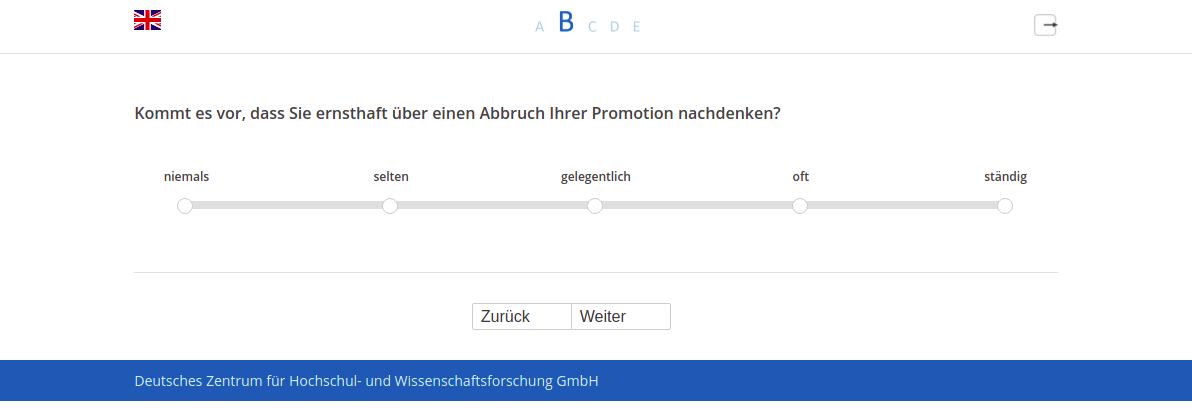 Kommt es vor, dass Sie ernsthaft über einen Abbruch Ihrer Promotion nachdenken?