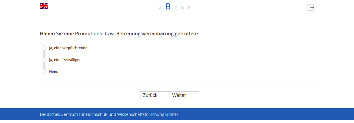 Haben Sie eine Promotions- bzw. Betreuungsvereinbarung getroffen?