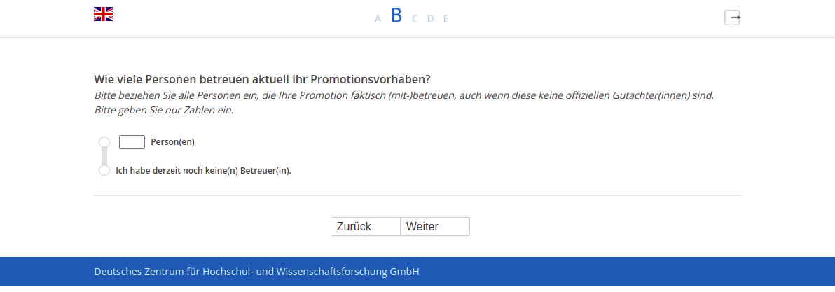 Wie viele Personen betreuen aktuell Ihr Promotionsvorhaben?