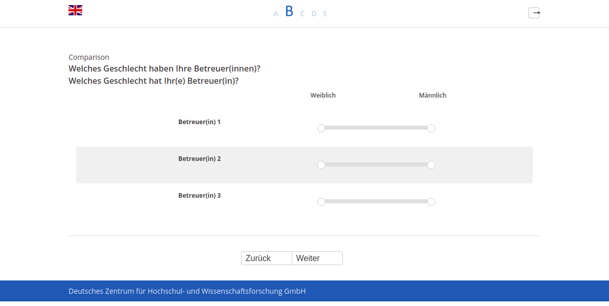 Welches Geschlecht haben Ihre Betreuer(innen)?,Welches Geschlecht hat Ihr(e) Betreuer(in)?