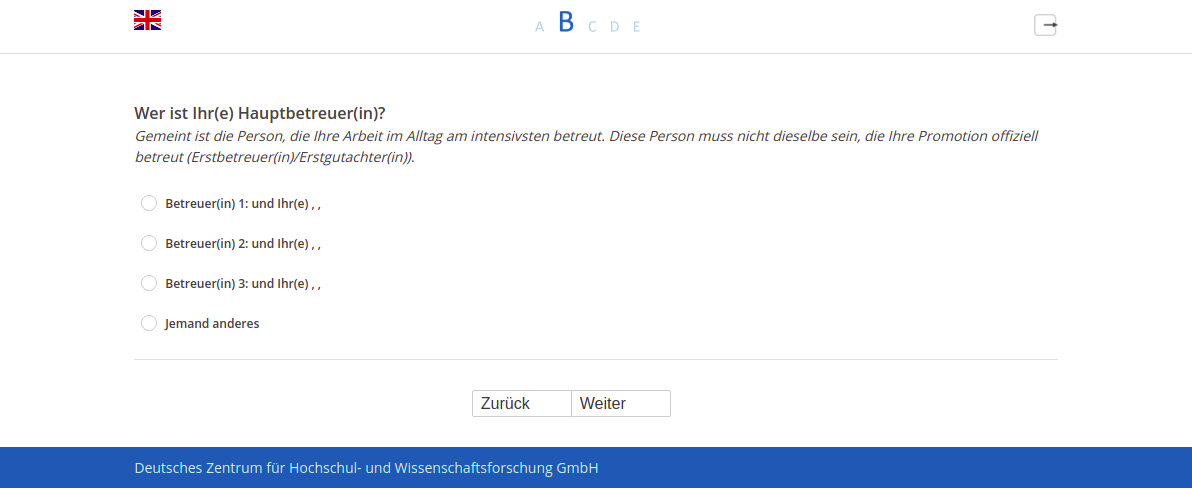 Wer ist Ihr(e) Hauptbetreuer(in)?
