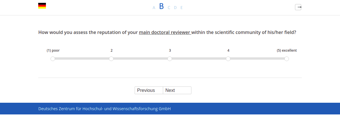 How would you assess the reputation of your main doctoral reviewer within the scientific community of his/her field?