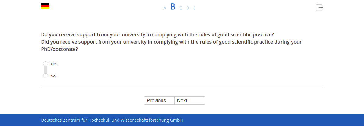 Do you receive support from your university in complying with the rules of good scientific practice?,Did you receive support from your university in complying with the rules of good scientific practice during your PhD/doctorate?