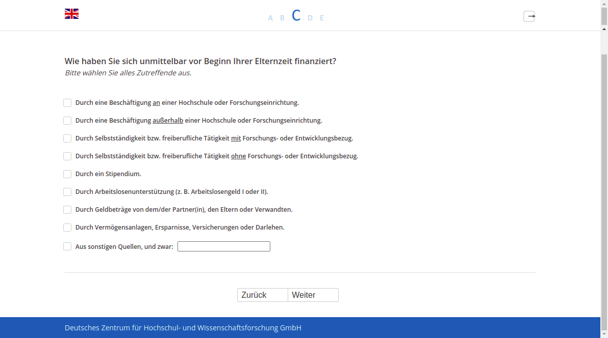 Wie haben Sie sich unmittelbar vor Beginn Ihrer Elternzeit finanziert?