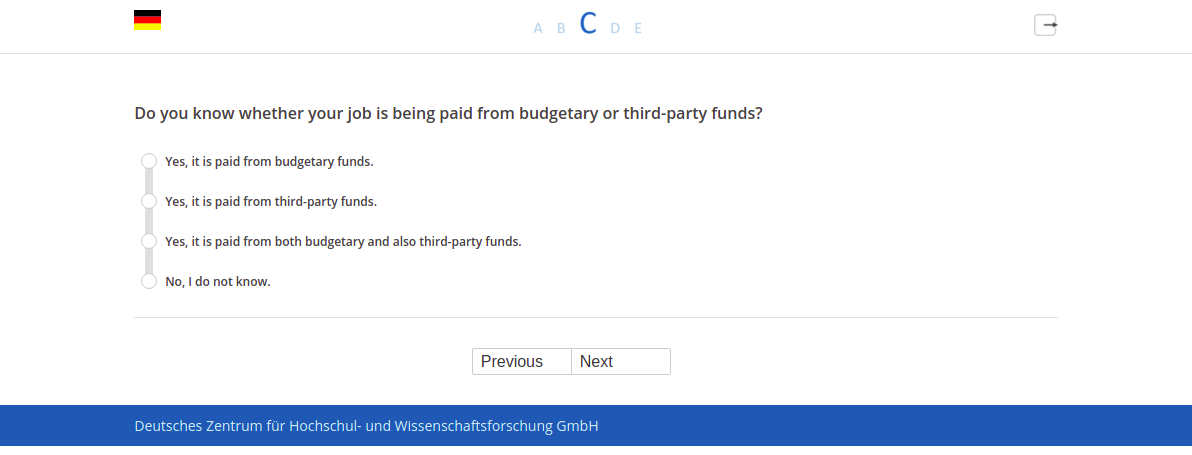 Do you know whether your job is being paid from budgetary or third-party funds?