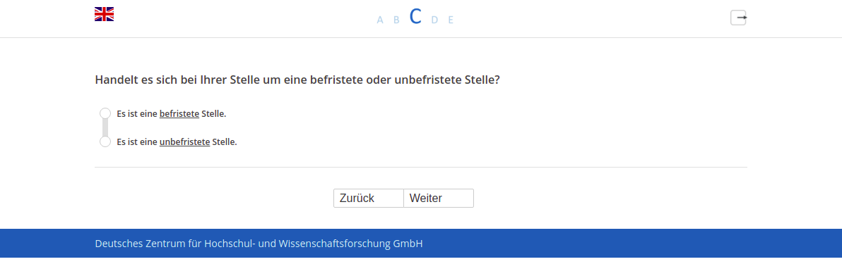Handelt es sich bei Ihrer Stelle um eine befristete oder unbefristete Stelle?