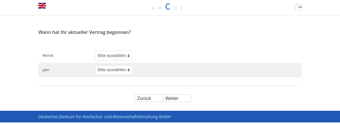 Wann hat Ihr aktueller Vertrag begonnen?