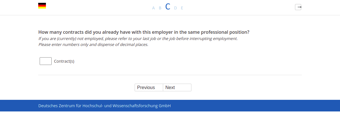 How many contracts did you already have with this employer in the same professional position?