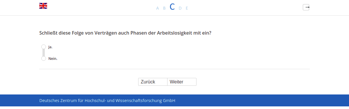 Schließt diese Folge von Verträgen auch Phasen der Arbeitslosigkeit mit ein?