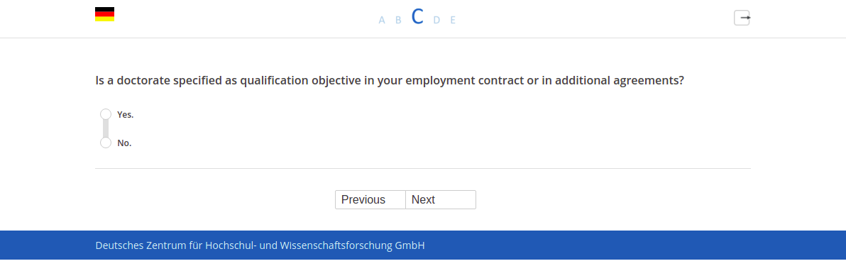 Is a doctorate specified as qualification objective in your employment contract or in additional agreements?