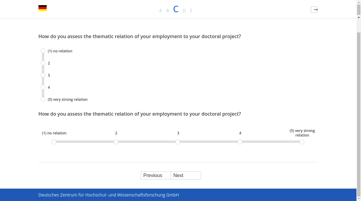 How do you assess the thematic relation of your employment to your doctoral project?How do you assess the thematic relation of your employment to your doctoral project?