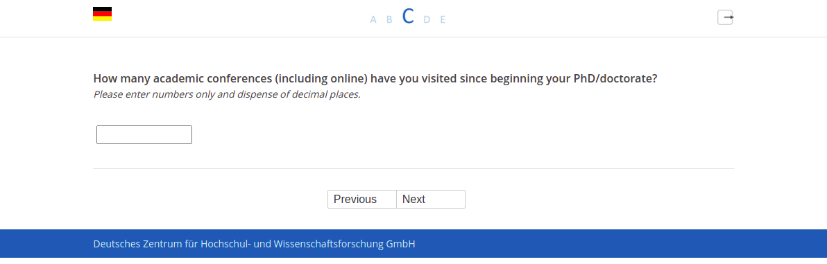 How many academic conferences (including online) have you visited since beginning your PhD/doctorate?