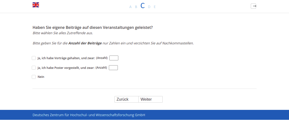 Haben Sie eigene Beiträge auf diesen Veranstaltungen geleistet?
