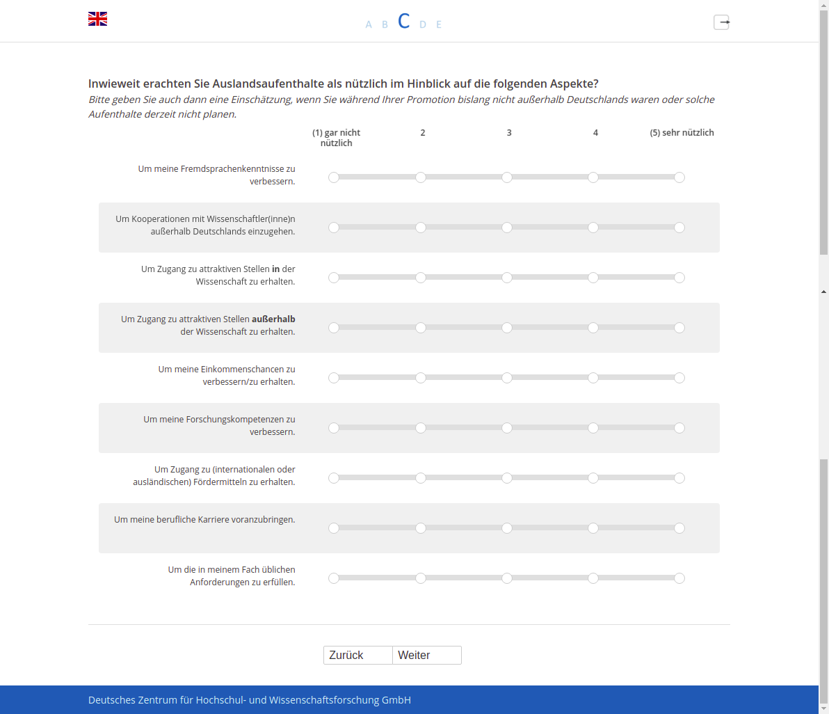 Inwieweit erachten Sie Auslandsaufenthalte als nützlich im Hinblick auf die folgenden Aspekte?