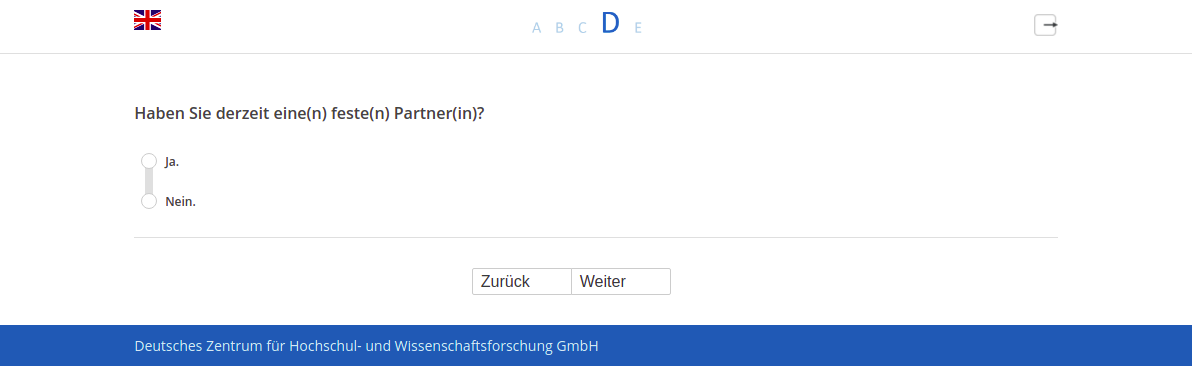 Haben Sie derzeit eine(n) feste(n) Partner(in)?