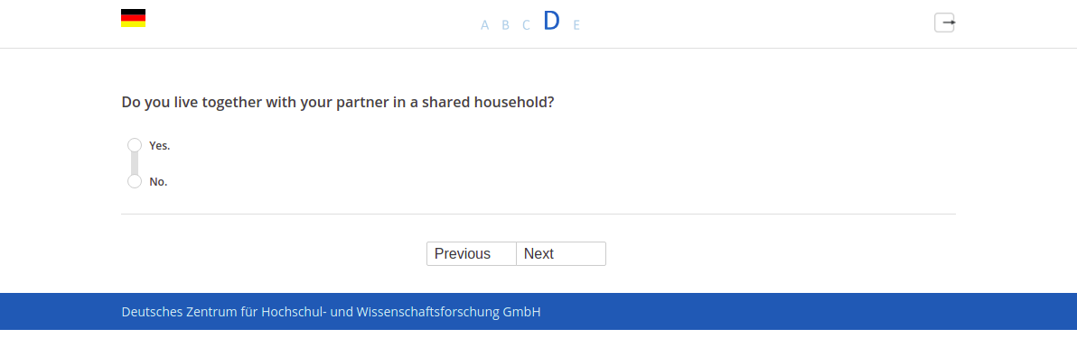 Do you live together with your partner in a shared household?