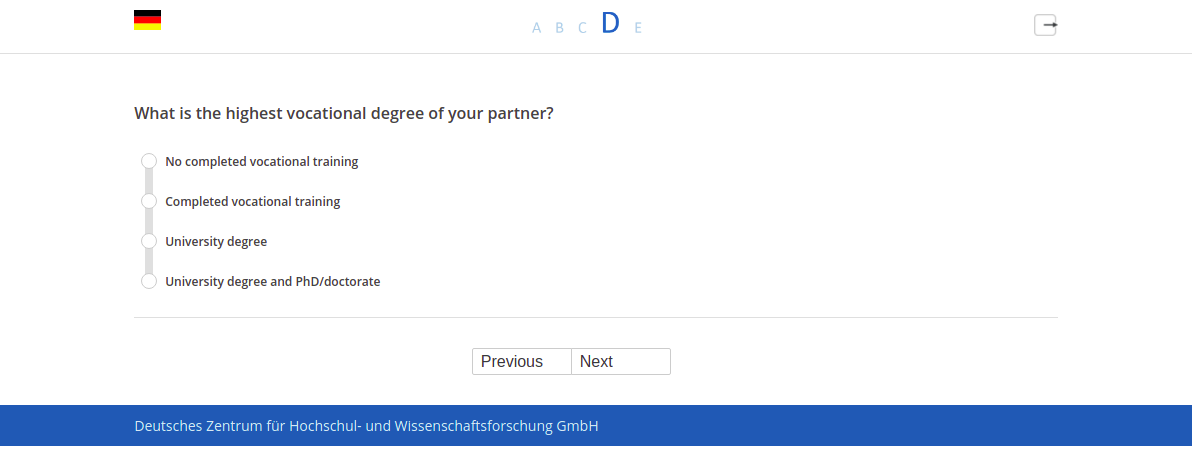 What is the highest vocational degree of your partner?