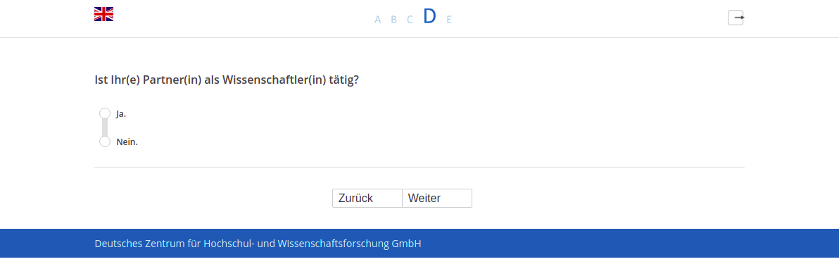 Ist Ihr(e) Partner(in) als Wissenschaftler(in) tätig?