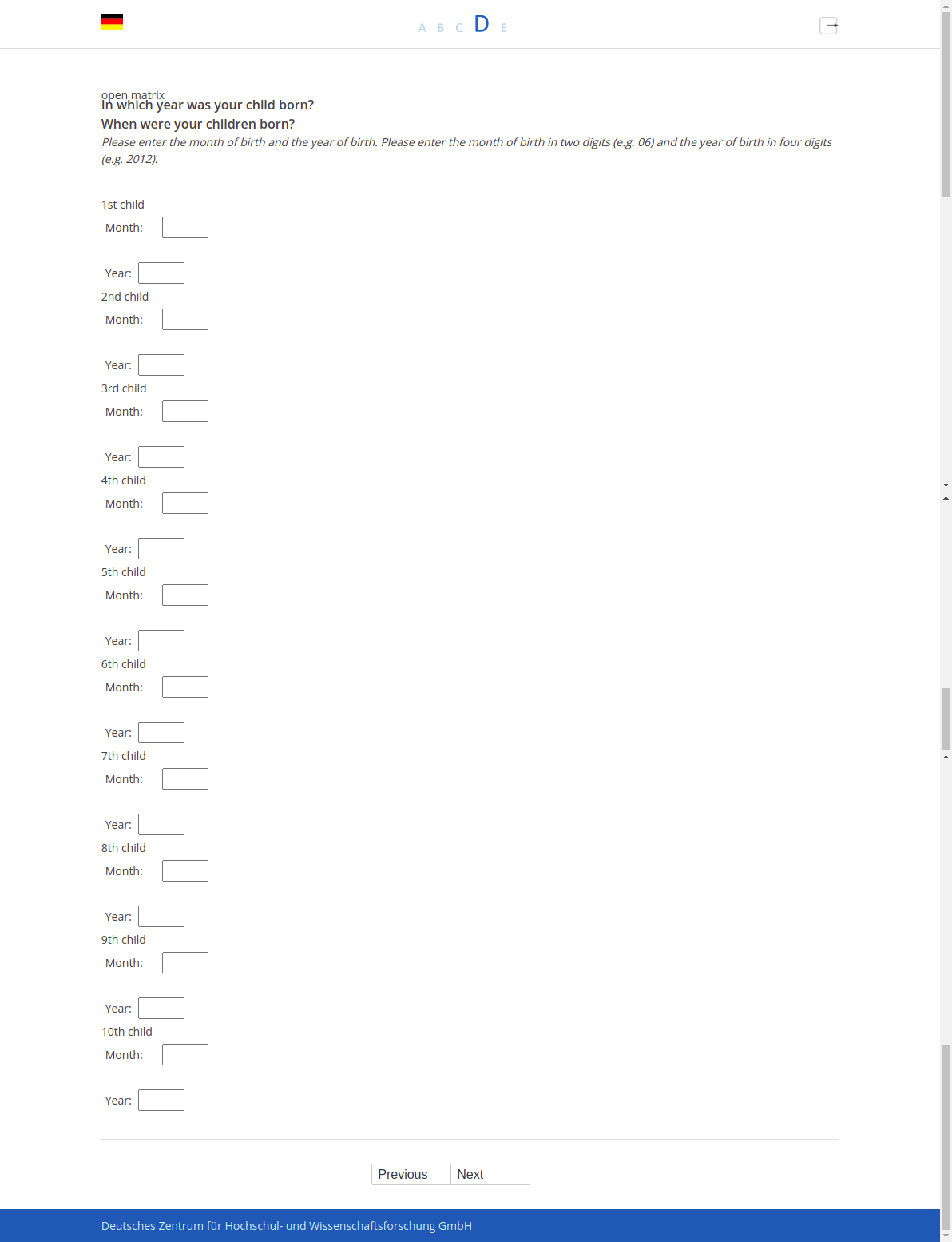 In which year was your child born?,When were your children born?