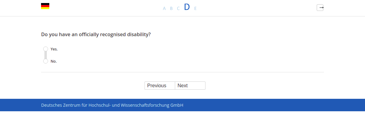 Do you have an officially recognised disability?