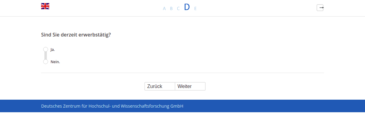 Sind Sie derzeit erwerbstätig?