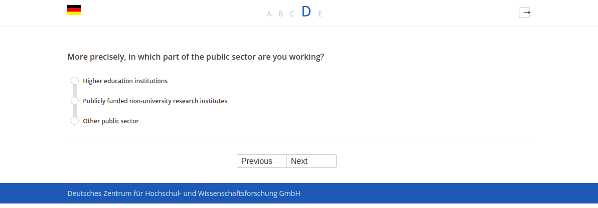 More precisely, in which part of the public sector are you working?