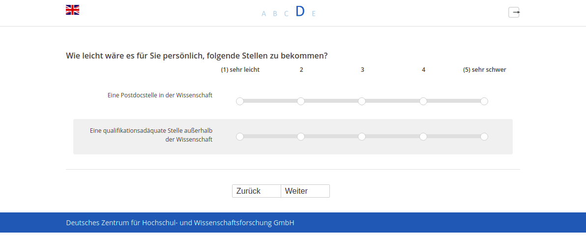 Wie leicht wäre es für Sie persönlich, folgende Stellen zu bekommen?