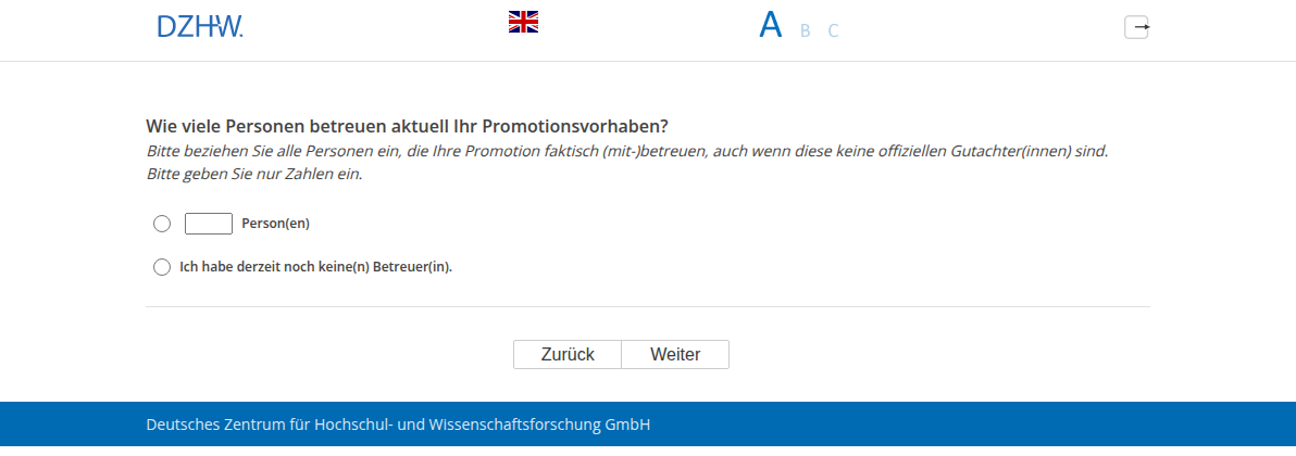 Wie viele Personen betreuen aktuell Ihr Promotionsvorhaben?