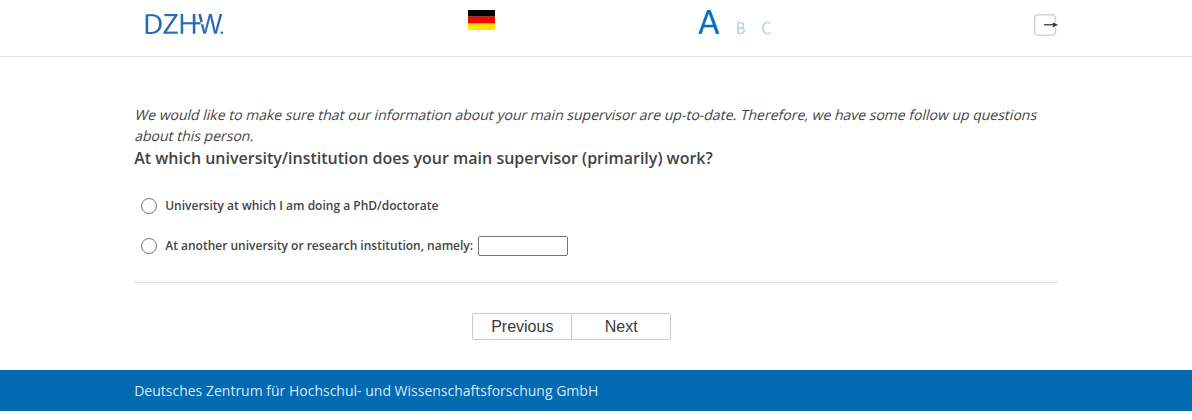At which university/institution does your main supervisor (primarily) work?