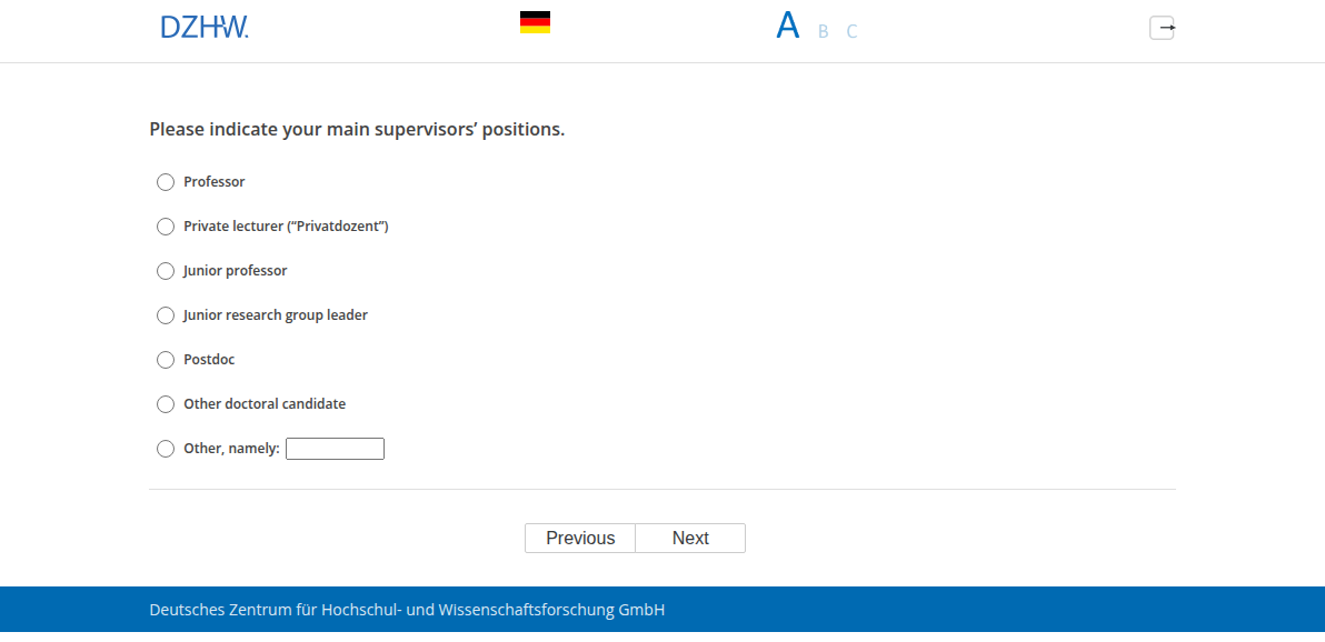 Please indicate your main supervisors’ positions.