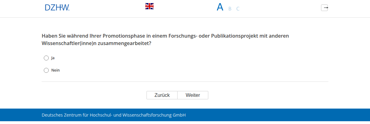 Haben Sie während Ihrer Promotionsphase in einem Forschungs- oder Publikationsprojekt mit anderen Wissenschaftler(inne)n zusammengearbeitet?