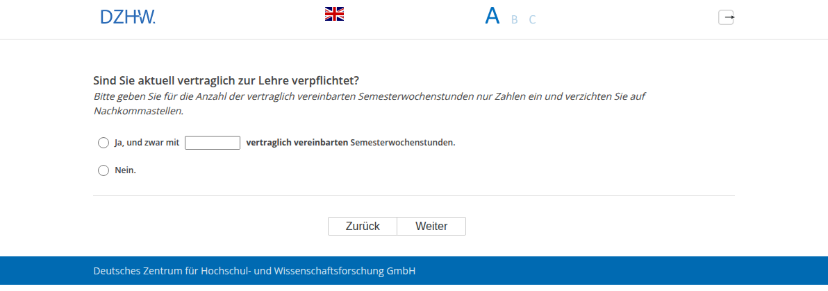Sind Sie aktuell vertraglich zur Lehre verpflichtet?