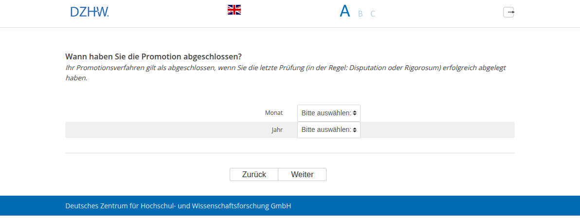 Wann haben Sie die Promotion abgeschlossen?