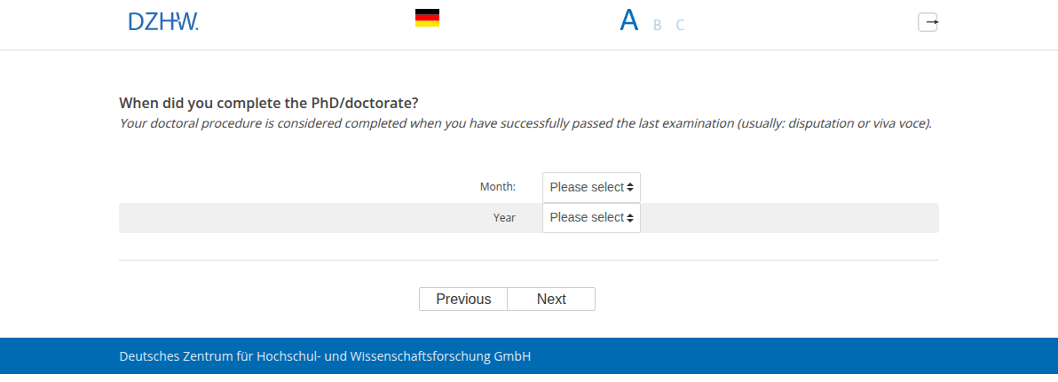 When did you complete the PhD/doctorate?