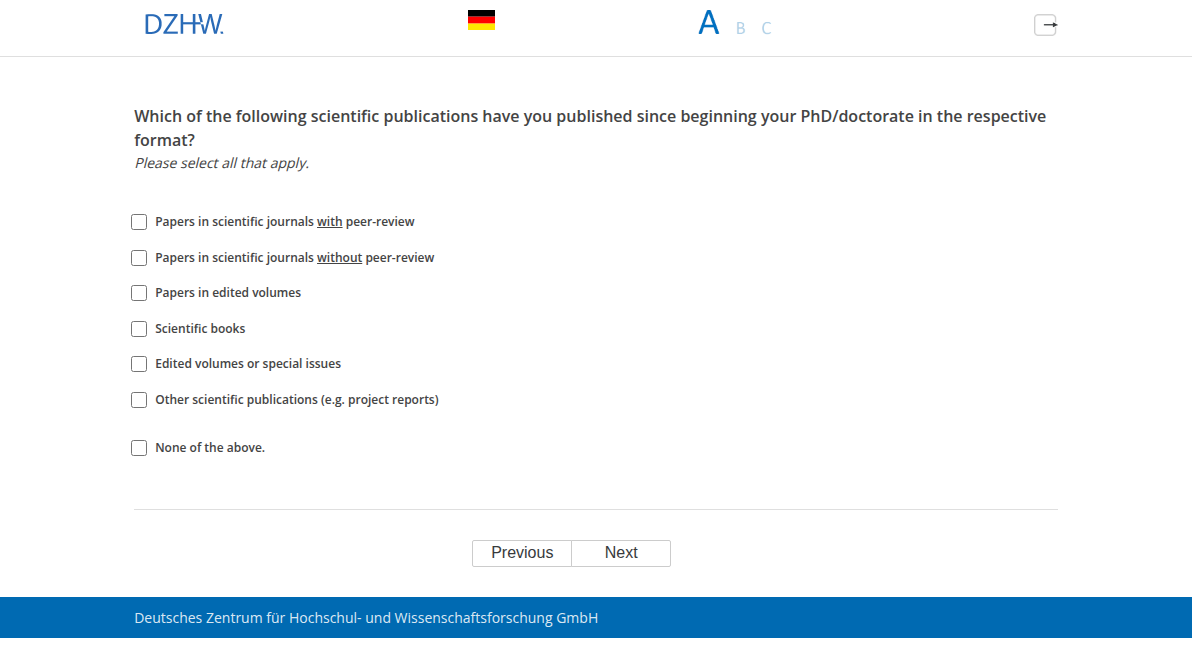 Which of the following scientific publications have you published since beginning your PhD/doctorate in the respective format?