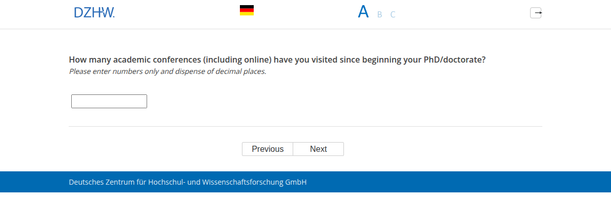 How many academic conferences (including online) have you visited since beginning your PhD/doctorate?