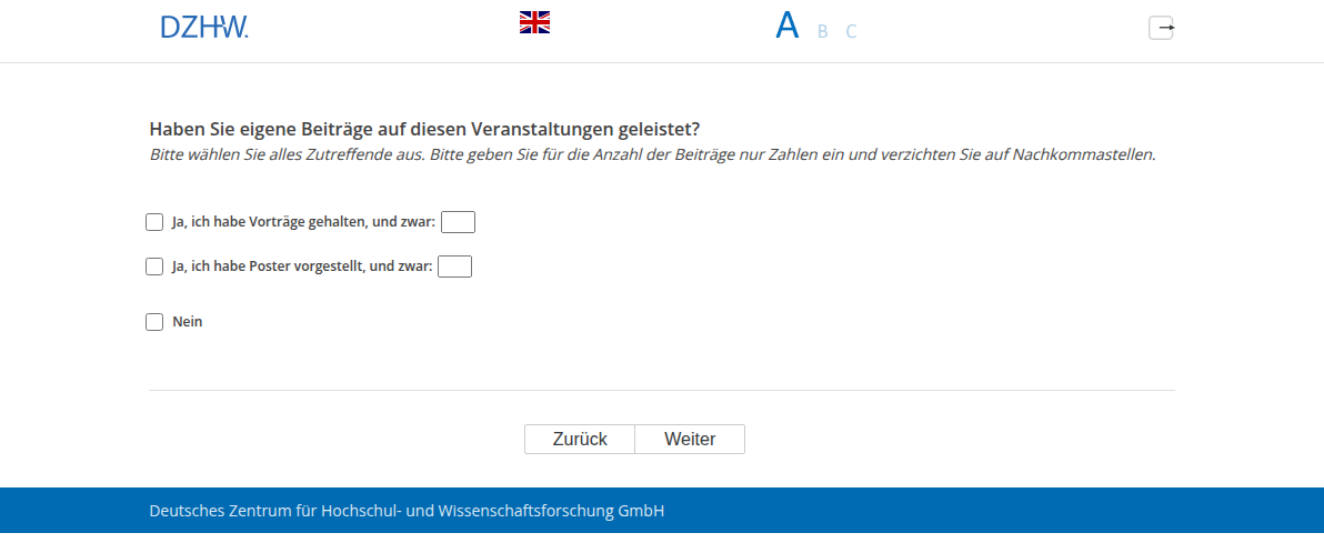 Haben Sie eigene Beiträge auf diesen Veranstaltungen geleistet?
