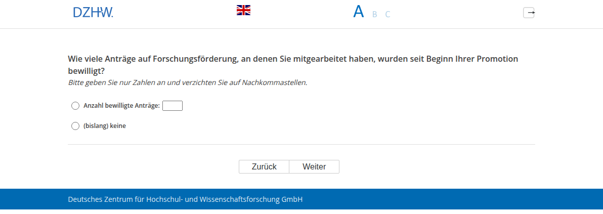 Wie viele Anträge auf Forschungsförderung, an denen Sie mitgearbeitet haben, wurden seit Beginn Ihrer Promotion bewilligt?